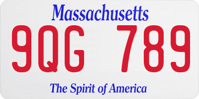 MA license plate 9QG789