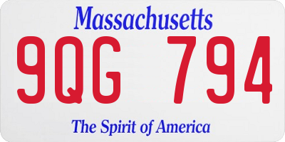 MA license plate 9QG794
