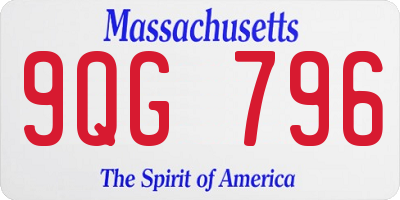 MA license plate 9QG796