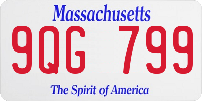 MA license plate 9QG799