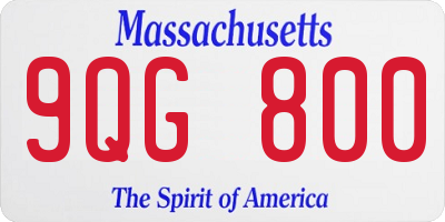 MA license plate 9QG800