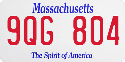 MA license plate 9QG804