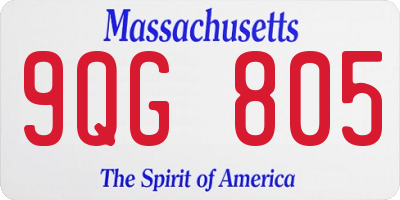 MA license plate 9QG805