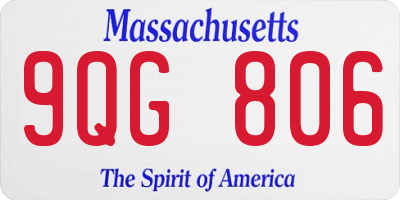MA license plate 9QG806