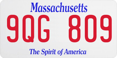 MA license plate 9QG809