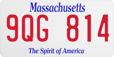 MA license plate 9QG814