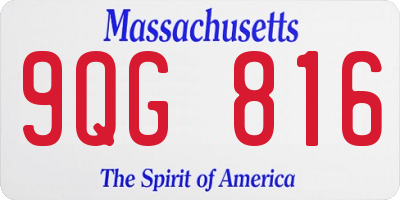 MA license plate 9QG816