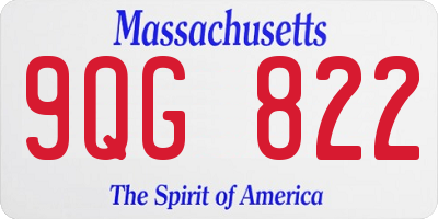 MA license plate 9QG822