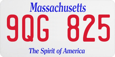 MA license plate 9QG825
