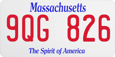 MA license plate 9QG826