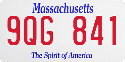 MA license plate 9QG841