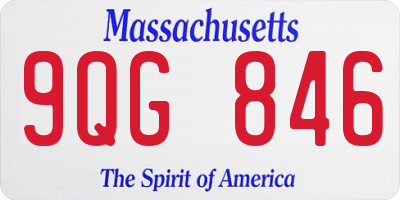 MA license plate 9QG846