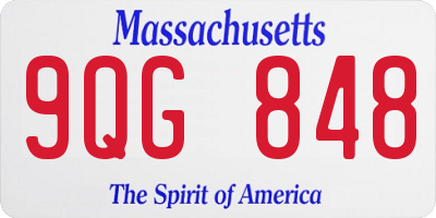 MA license plate 9QG848