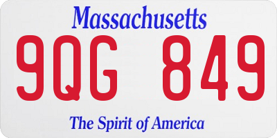 MA license plate 9QG849