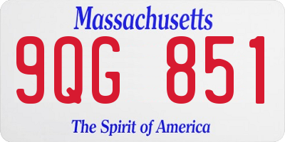 MA license plate 9QG851