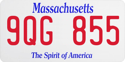 MA license plate 9QG855