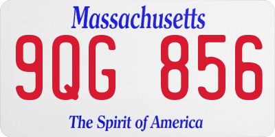 MA license plate 9QG856