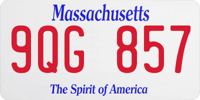 MA license plate 9QG857