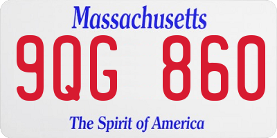 MA license plate 9QG860