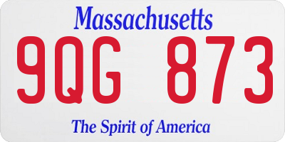 MA license plate 9QG873