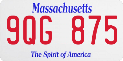 MA license plate 9QG875