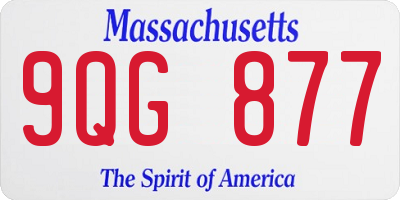 MA license plate 9QG877
