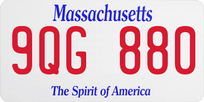 MA license plate 9QG880