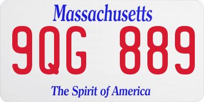 MA license plate 9QG889