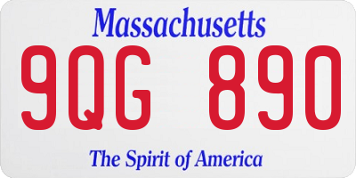 MA license plate 9QG890