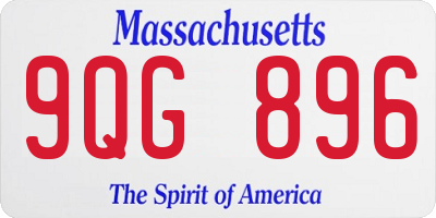 MA license plate 9QG896