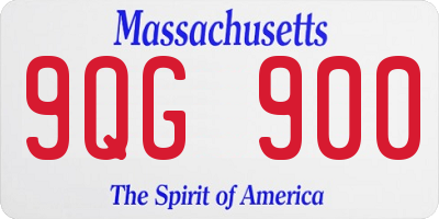 MA license plate 9QG900
