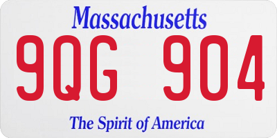 MA license plate 9QG904