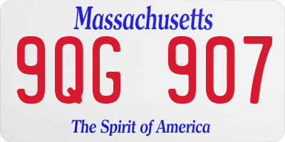 MA license plate 9QG907