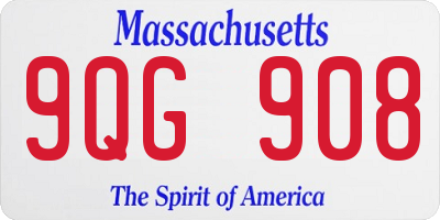 MA license plate 9QG908