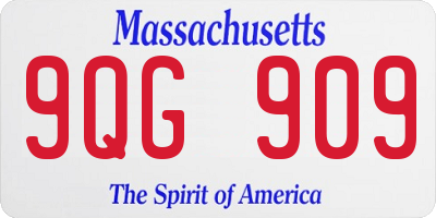 MA license plate 9QG909