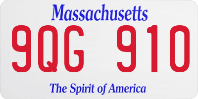 MA license plate 9QG910