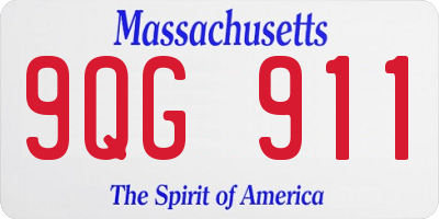MA license plate 9QG911