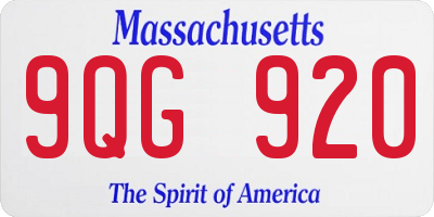 MA license plate 9QG920
