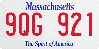 MA license plate 9QG921