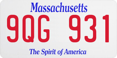 MA license plate 9QG931