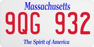 MA license plate 9QG932