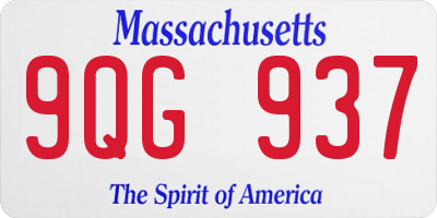 MA license plate 9QG937