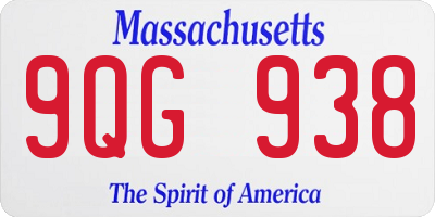 MA license plate 9QG938