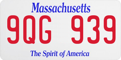 MA license plate 9QG939