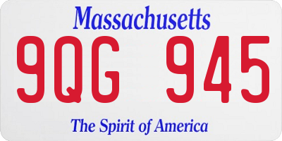 MA license plate 9QG945