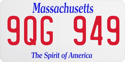 MA license plate 9QG949