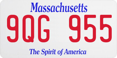 MA license plate 9QG955