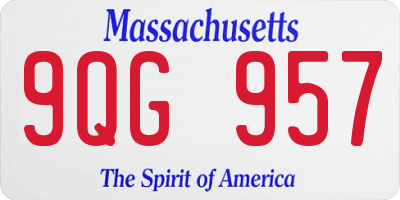 MA license plate 9QG957