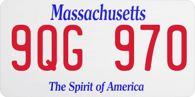 MA license plate 9QG970