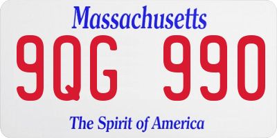 MA license plate 9QG990